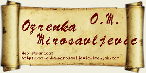 Ozrenka Mirosavljević vizit kartica